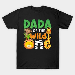 Dada of the Wild One Zoo Theme Bday Safari Jungle Animals T-Shirt